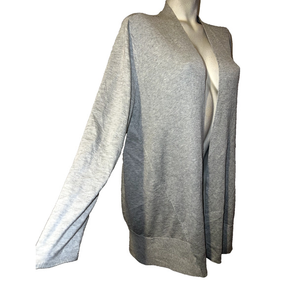 CHICO'S Sweater Sz XL (3) Rib Mix Knit LS Cardigan Work Casual Office Cozychic - Picture 3 of 6